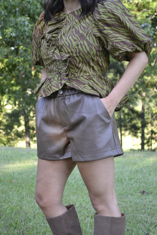 The Uptown Faux Leather Shorts