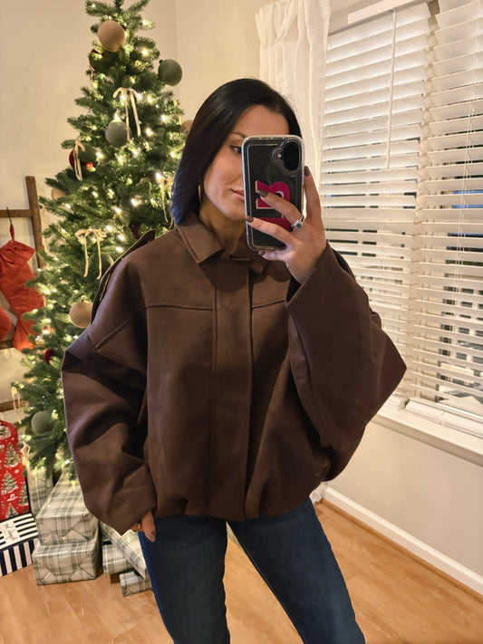 Hollis Suede Bomber Jacket