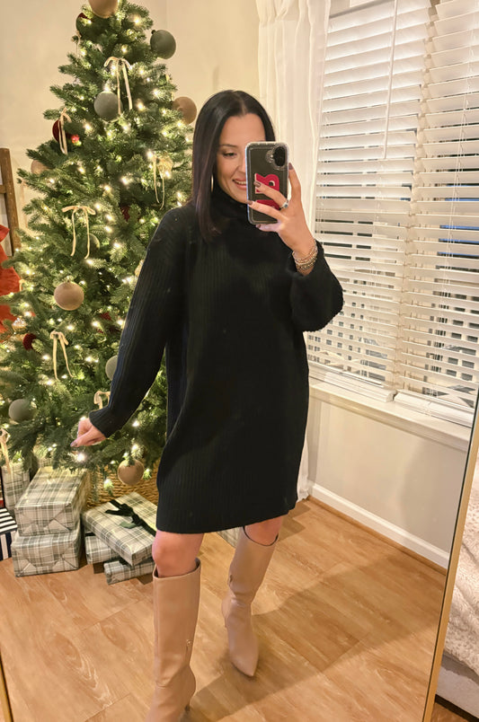 Grace Sweater Dress - Black