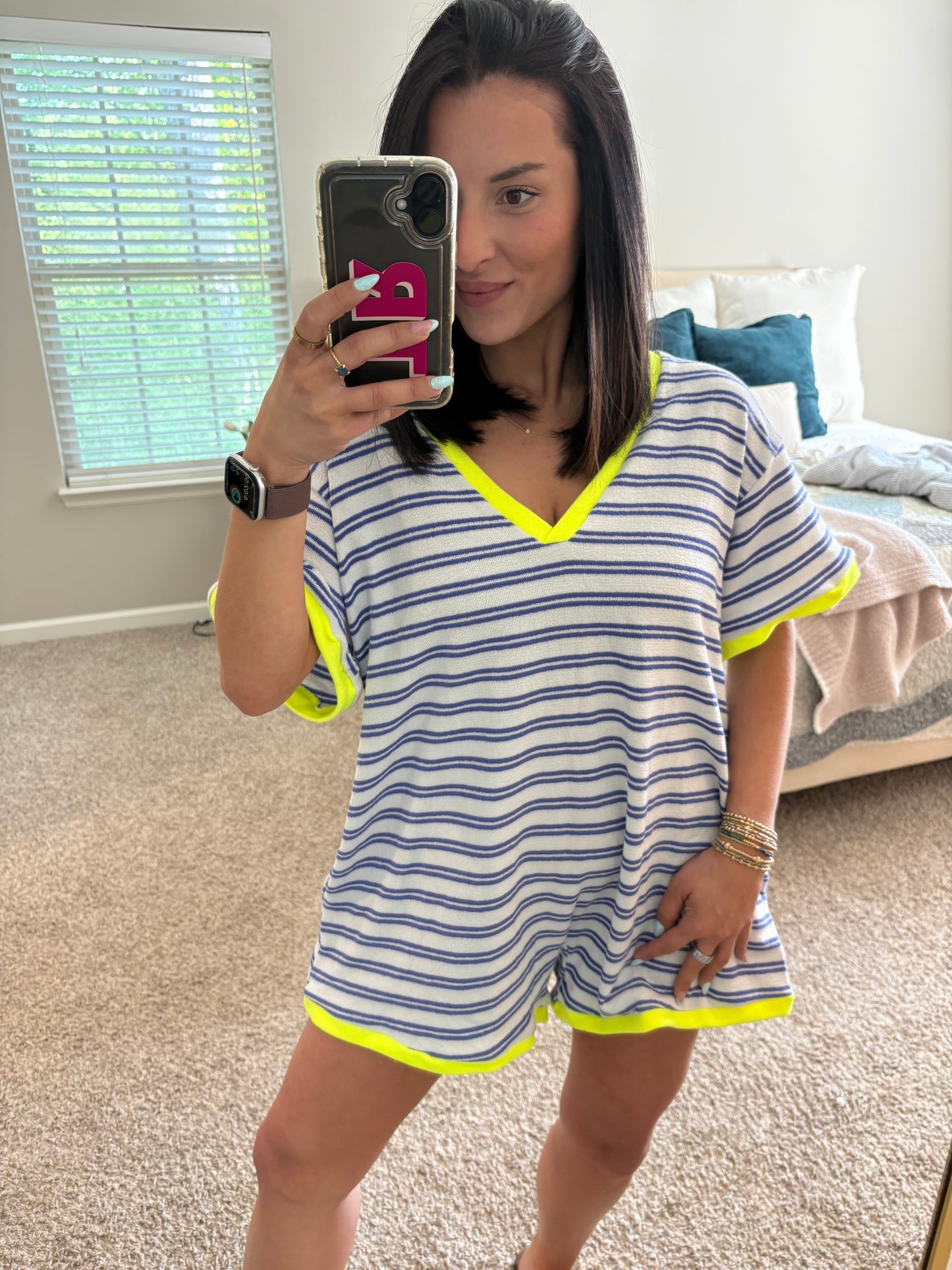 The Beach Club Romper - Blue