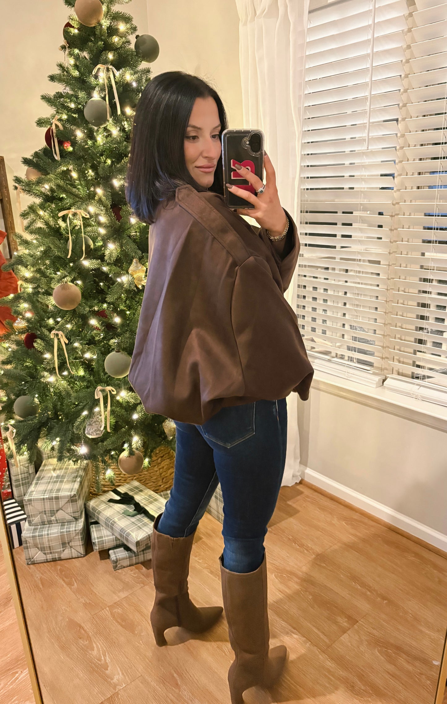 Hollis Suede Bomber Jacket