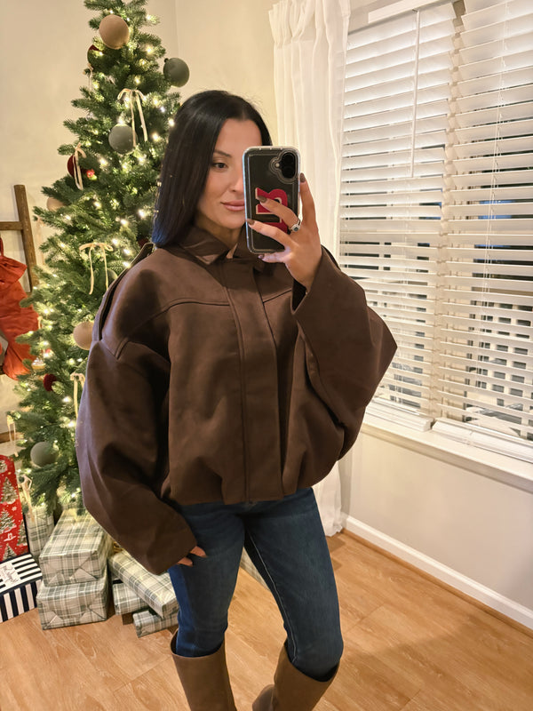 Hollis Suede Bomber Jacket