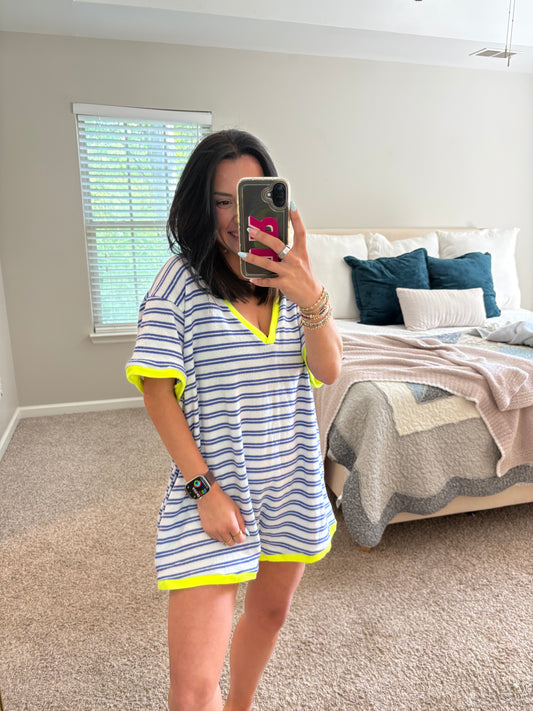 The Beach Club Romper - Blue