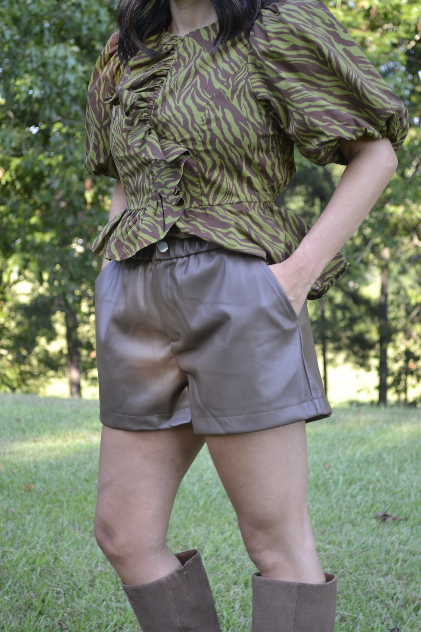 The Uptown Faux Leather Shorts