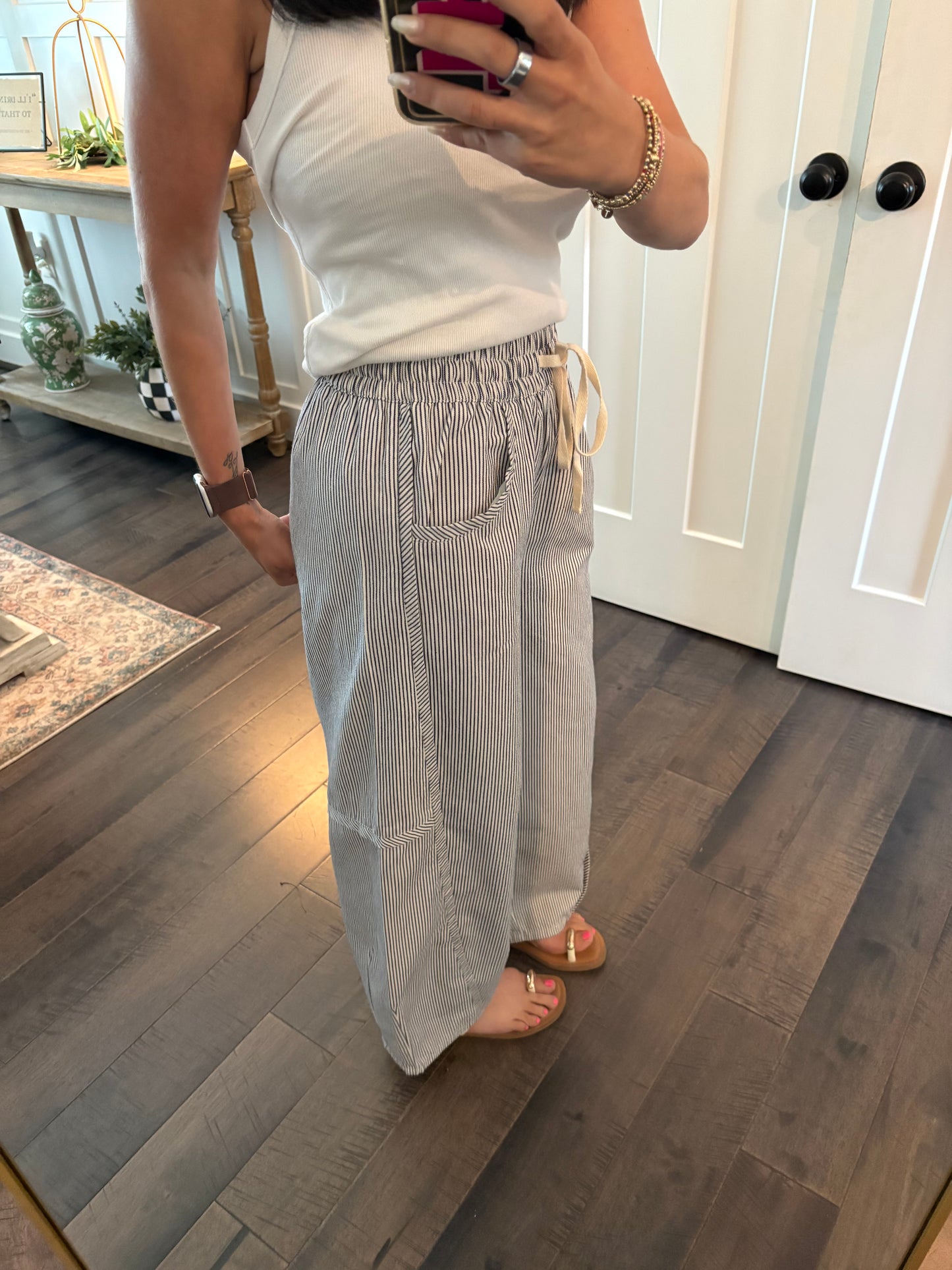 Striped Barrel Pants
