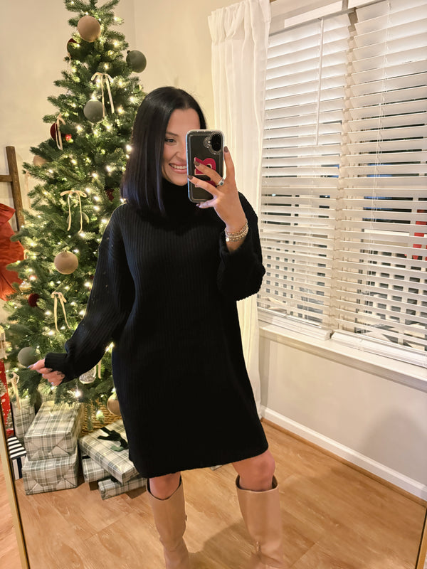 Grace Sweater Dress - Black