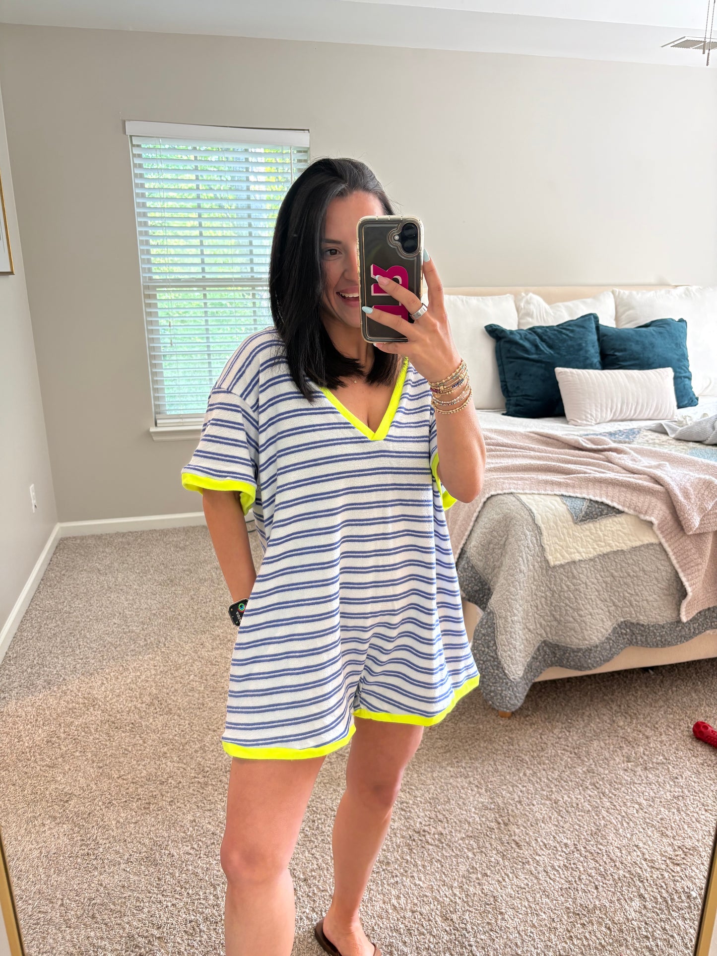 The Beach Club Romper - Blue
