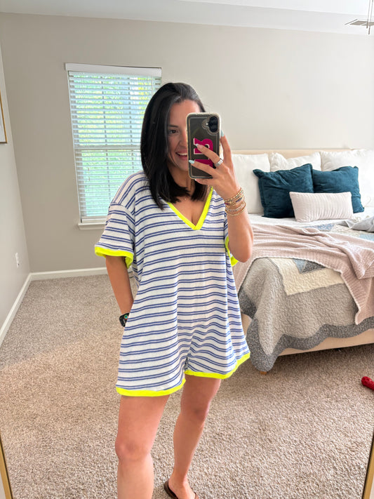 The Beach Club Romper - Blue