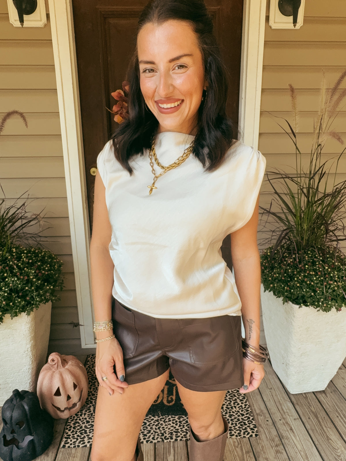 The Hudson Faux Leather Shorts