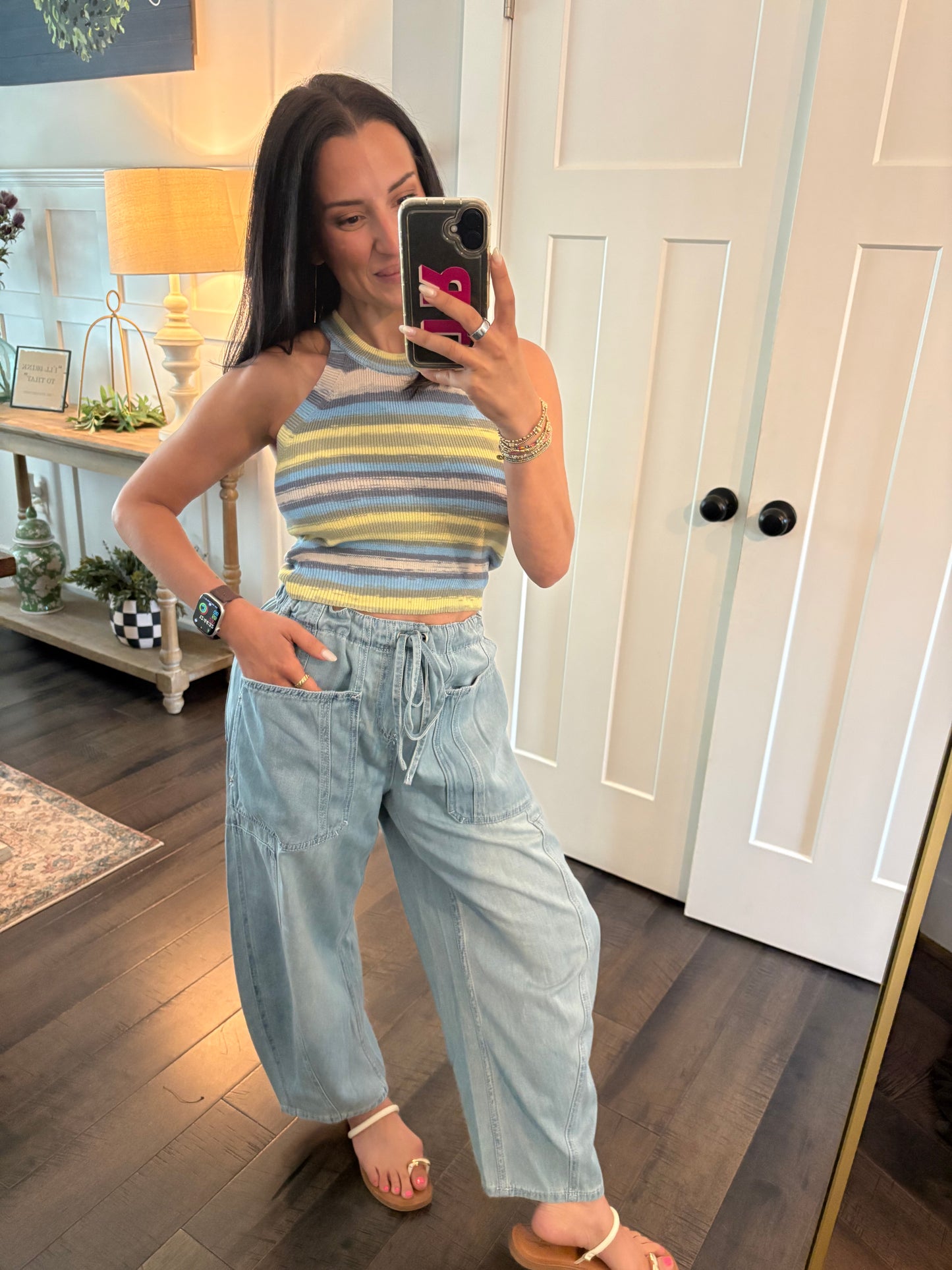 Denim Barrel Pants