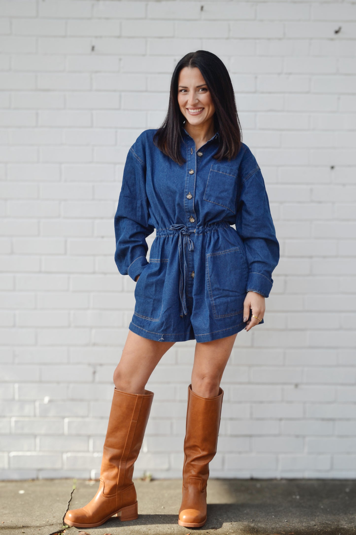 Sadie Dark Denim Romper
