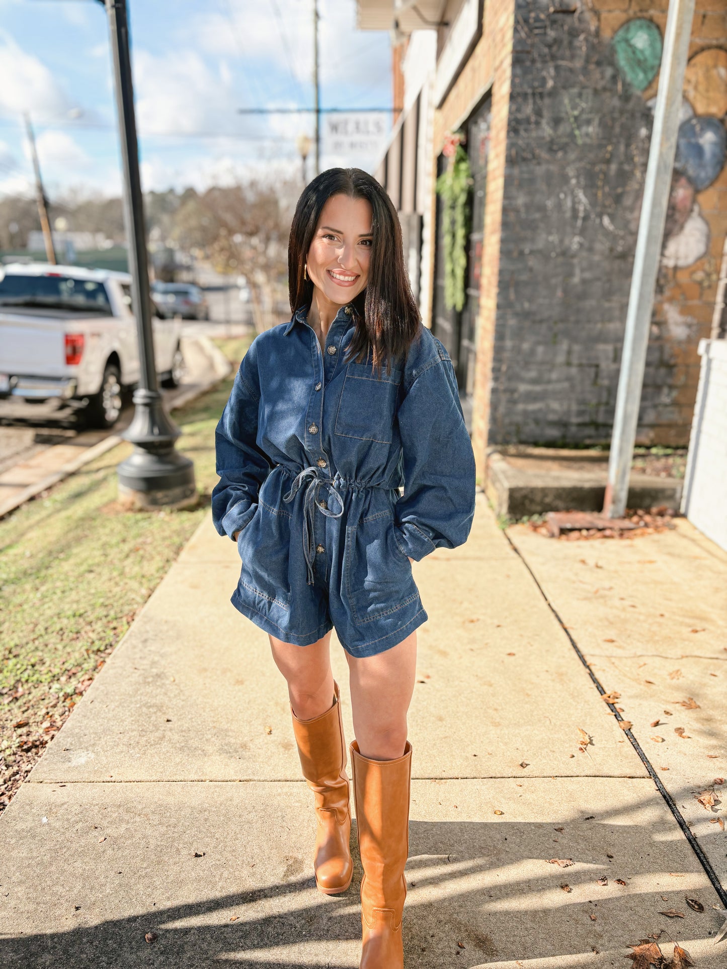 Sadie Dark Denim Romper